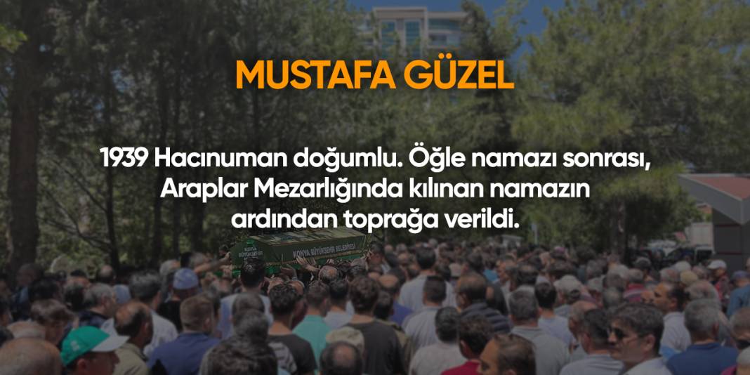 Konya'da bugün vefat edenler | 11 Kasım 2025 7